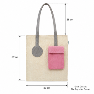 กระเป๋าผ้ากระสอบย้อมสีพร้อมโลโก้สั่งทำพิเศษ มีช่องด้านนอก ขนาด 33x39 ซม. กระเป๋าช้อปปิ้งนำกลับมาใช้ใหม่ได้ ขายส่ง รับผลิตแบบ OEM ODM พร้อมรับผลิตแบรนด์ส่วนตัว - Product Image 2
