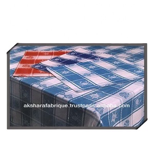 Wholesale 100% Cotton Premium Custom Printed Waterproof Oilproof 6ft <b>Tablecloth</b> Rotary Screen Printed Logo for Home Party Use - Product Image 3