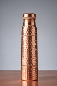 Bouteille artisanale en cuivre pur martelé, étanche, écologique, réutilisable, récipient à eau ayurvédique - Product Image 4