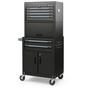 6 Drawer 3-in-1 Rolling Tool <b>Chest</b> <b>Storage</b> Cabinet with Universal Wheels and Hooks - Product Image 2