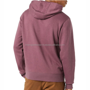 Sweat à capuche unisexe en coton uni, coupe classique, couleur unie, décontracté, avec poches, manches longues, pour l'automne - Product Image 2