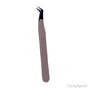 Professional Precision High Quality Anti-Slip Eyelash Tweezers Stainless Steel Curved Tip 10mm Length Custom Logo for <b>Lash</b> - Product Image 3