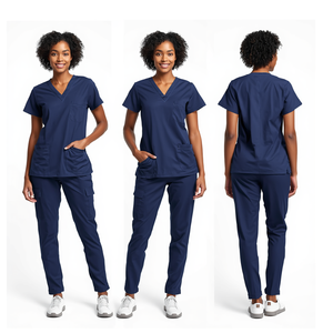 Women's Short Sleeve Hospital <b>Scrubs</b> Set Breathable Nurse <b>Uniforms</b> Wholesale Surgical Operation Hospital <b>Uniforms</b> - Product Image 3