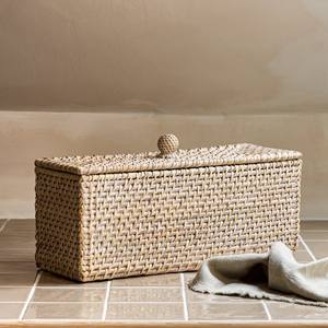 Boîtes en rotin bohème faites à la main pour le rangement à domicile, prix le plus bas, panier avec couvercle et autres contenants - Product Image 2