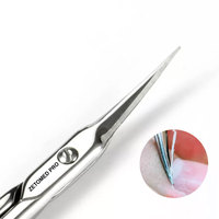 Ciseaux à cuticules en acier durable à lame courbée, outils de beauté pour le soin des ongles incarnés et la manucure, ciseaux à pointe acérée et à pointe arrondie
