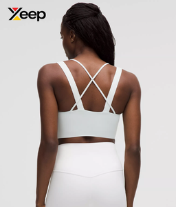 XEEP High Quality Women Yoga Sports <b>Bra</b> XC-SB-198 Solid Simple Breathable Adjustable <b>Straps</b> Removable Pads High Support - Product Image 2