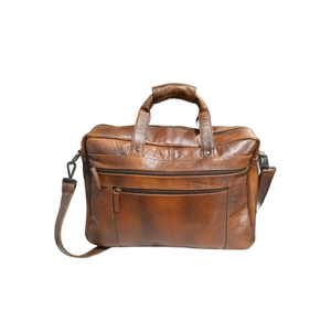 Sac à bandoulière pour ordinateur portable en cuir véritable de luxe, sac messager vintage pour hommes, sacoche de travail - Product Image 1