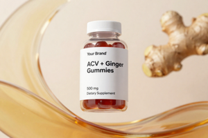 Distribuidor Mayorista Vende Gomitas de Vinagre de Sidra de Manzana + Jengibre (Berry) de 500 mg, Veganas, Sin OGM, Aptas para Alérgicos, en Venta - Product Image 1