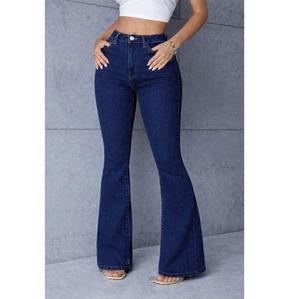 Jeans de Pierna Ancha de Cintura Alta para Mujer, con Tela Vaquera Elástica y Silueta Bootcut Elegante, para Uso Diario Informal - Product Image 1