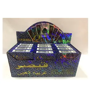 Costume de jeu de poker de vente chaude personnalisé Qaisar arabie or papier personnalisé cartes à jouer de haute qualité avec boîte