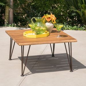Table basse ZION INDUSTRIAL en bois et métal – Mobilier de patio élégant pour l'amusement en extérieur - Product Image 4