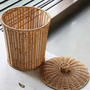 Corbeille à déchets en rotin en promotion – Rangement compact pour papier, vaisselle, fournitures de bureau – Organisateur pour la maison et le bureau – Fabriqué au Vietnam - Product Image 2
