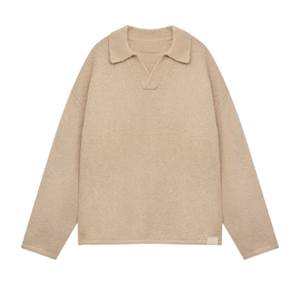 Polo de Manga Larga de Punto Bouclé, Suave y Cómodo, Ideal para Uso Casual y Ajuste Confortable - Product Image 1