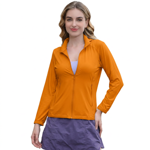 Chaqueta de Protección Solar UPF50+ de Manga Larga con Media Cremallera para Mujer, Color Sólido, Anti-UV, para Uso en Exteriores, Corte Regular, Material de Poliéster - Product Image 5
