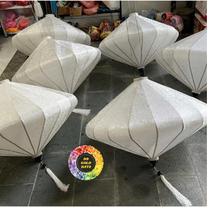 Lámpara Colgante de Bambú con Linterna de Seda Vietnamita de Hoi An para Decoración de Bodas, Interiores de Hogar, Restaurantes, Cafés, Jardines y Patios, 35cm 50cm - Product Image 4