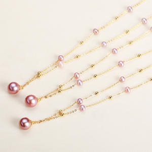 Collar de Cadena de Plata S925 al por Mayor de Zhuji con Perla de Agua Dulce Casi Redonda para Novia - Product Image 2