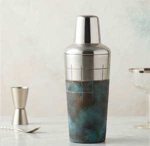 Shaker à cocktails moderne en acier inoxydable patiné, outil de bar durable pour la maison et les bars - Product Image 2