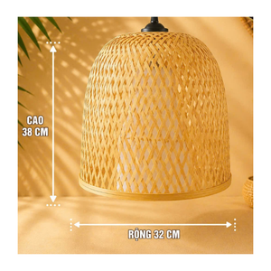 Lampe suspendue en rotin tressé à la main, en fibres naturelles, éclairage décoratif écologique pour la maison, l'hôtel, le restaurant - Product Image 1