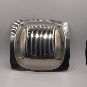 Frutero Moderno Hecho a Mano de Plata con Forma Cuadrada, Platos de Servir de Acero Inoxidable de Lujo, Centro de Mesa Decorativo - Product Image 3