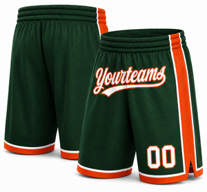 Pantalones Cortos de Baloncesto Personalizados para Hombre, con Rayas Verdes y Naranjas, Estampado por Sublimación, Cintura Elástica, Tallas Grandes, Ropa Deportiva Informal - Product Image 4