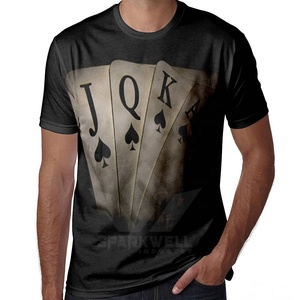 Men's Black <b>Playing</b> <b>Cards</b> Graphic T-Shirt Short Sleeve O-Neck Slim Fit Casual Knitted Printed Tee - Product Image 4