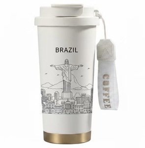 แก้วกาแฟเก็บความร้อนแบบพกพา สแตนเลส 316 ขนาด 500 มล. ลายเส้นขอบเมืองสำคัญทั่วโลก พร้อมฝาปิด - Product Image 5