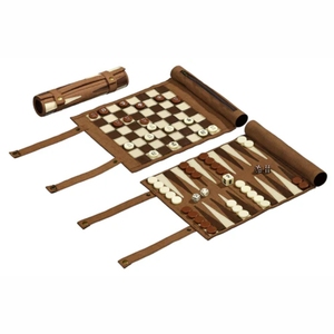 Juego de Backgammon Portátil Enrollable de Cuero Sintético, Tablero de Backgammon de Viaje, Juego de Mesa Vintage con Logotipo Personalizado, Regalo - Product Image 6