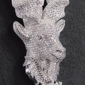 Icy Iced Out Moissanite Deer Pendant Necklace 925 Sterling Silver Gold Plated Brilliant Cut Animal Charm Jewelry <b>Gift</b> Unisex - Product Image 2