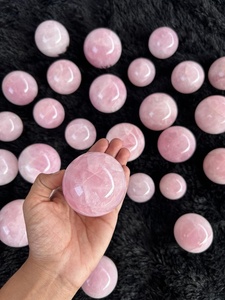 High Quality Natural Rose Quartz <b>Small</b> Sphere Ball Healing Crystal for Meditation Raisagate Brand Gujarat Origin Love Theme - Product Image 3