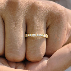14K แหวนแต่งงานสีทองล้วนแบบซ้อนกันได้กล่องของขวัญสุดหรู - Product Image 3
