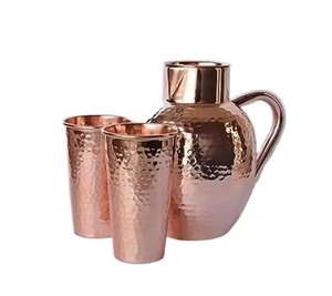 Antique Pure Copper Water <b>Jug</b> Handmade Pitcher Traditional Metal <b>Drinking</b> Vessel Kitchen - Product Image 1