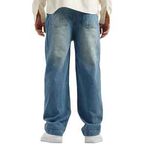 Jeans en denim uni foncé respirant et décontracté pour hommes, brodés, vente en gros directe du fabricant, pour l'été, l'automne et l'hiver - Product Image 5