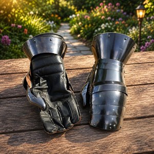Gants de chevalier médiévaux en acier, fabriqués à la main, pour la reconstitution historique et le cosplay - Product Image 4