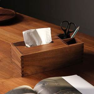 Caja de pañuelos de madera hecha a mano, soporte para servilletas ecológico, estuche para pañuelos independiente, clásico y multiusos para el hogar, mesa o coche. - Product Image 3