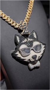 Collier Pendentif Tête de Loup 3D en Argent Sterling 925 Plaqué Or Blanc, Sertie de Diamants Moissanite VVS, Bijoux Hip Hop de Haute Qualité - Product Image 6