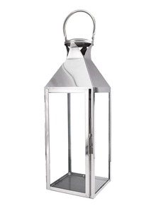 Lanterne carrée en métal avec panneaux en verre transparent pour la décoration de la maison, résistante à la chaleur, réutilisable - Product Image 3