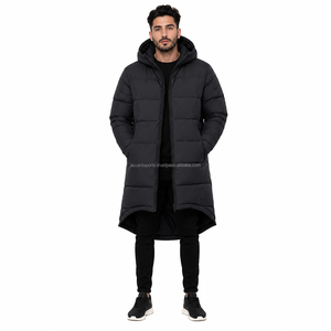Veste d'hiver pour homme, longue, sans capuche, matelassée, col montant, chaude, respirante, légère, épaisse, parka d'extérieur - Product Image 1