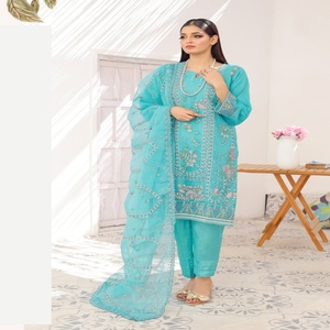 Trajes de lujo bordados indios para mujer Bin Hameed, venta al por mayor, vestidos de novia de Organza para ropa de fiesta - Product Image 2