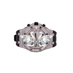 Luxury Fashion Iced Out Moissanite Skeleton <b>Watch</b> Men Analog Dial Black Rubber Strap Full Diamond Paved <b>Case</b> Custom Hip Hop - Product Image 1