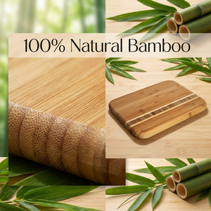 Planche à découper rectangulaire en bambou naturel, écologique, durable, antibactérienne, planche de boucher en bois, personnalisable - Product Image 6