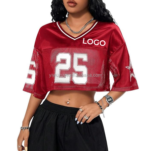 Maglia da Football Americano Personalizzata con Scollo a V, Stampa Digitale, Traspirante, Asciugatura Rapida, Stile Streetwear, Vestibilità Ampia, in Maglia di Poliestere - Product Image 4