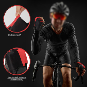 Guantes de ciclismo al por mayor para hombre y mujer, compatibles con pantalla táctil, a prueba de viento, guantes de ciclismo de medio dedo. - Product Image 6