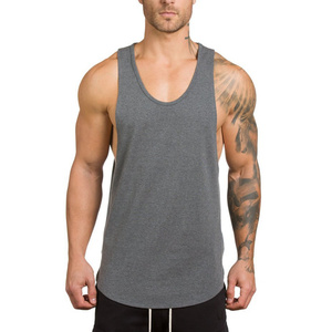 Male Summer Casual Stringer <b>Singlet</b> Solid Vest Clothing Gym Tank Tops <b>Men</b> Fitness Bodybuilding Workout Cotton Sleeveless Shirt - Product Image 1