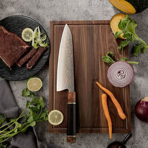 Couteau de chef en cuivre damas sur mesure avec manche en bois Pakka renforcé pour la découpe de viande et les services de restauration - Product Image 4