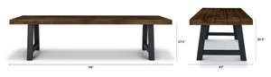 Table basse rectangulaire en bois pour salon, style farmhouse, support de bureau - Product Image 1