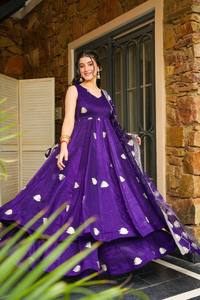 Purple Embroidered <b>Lehenga</b> Choli Set for <b>Women</b> Indian Pakistani Style Party Wedding Outfit - Product Image 4