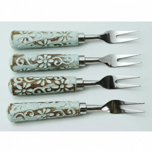 Juego de tenedores de acero inoxidable personalizados con mango de resina para bodas, eventos, restaurantes, hoteles, juego de accesorios de cocina de lujo - Product Image 3