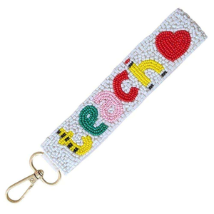 Llaveros Artesanales Indios con Cuentas de Color Negro, con Diseño y Color, Regalos de Recuerdo para Niñas, Llavero con Brillo de Laca de la India - Product Image 4