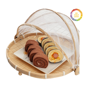 Cúpula Plegable de Bambú Tejida a Mano para Cubrir Alimentos, con Tamaño y Color Personalizables, para Mantener la Comida Fresca y Limpia - Product Image 1