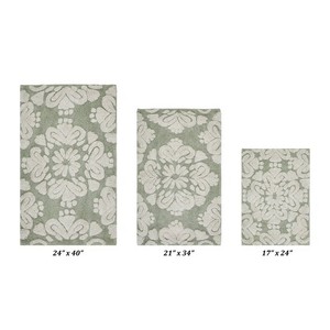 <b>Set</b> of 3 Modern Design Memory Foam Bath <b>Mat</b> Rug Soft <b>Bathroom</b> Door <b>Mat</b> with Striped Solid Color Made in China for Home or Hotel - Product Image 3